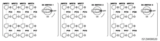 Connected MPPT circuits