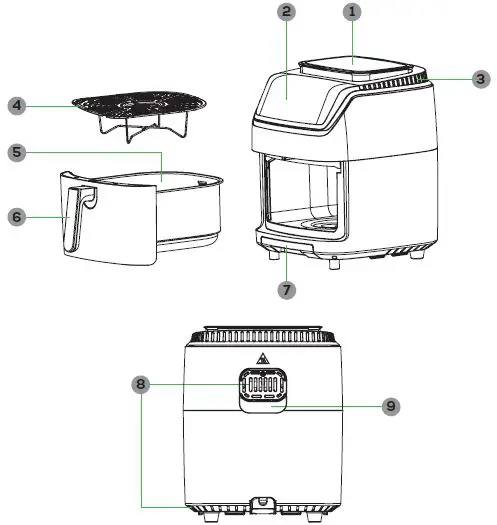 GoWISE GW22991 Steam Air Fryer FIG 1