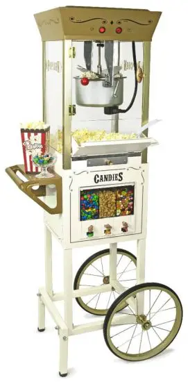 NOSTALGIA NKPCRTCD8IVY Candy Dispensing Popcorn Cart