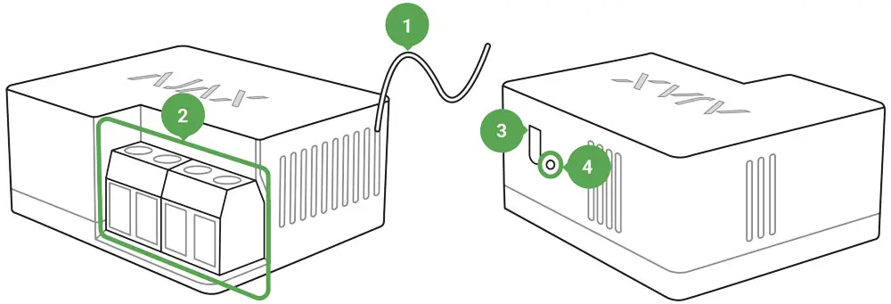 AJAX AJ-WALLSWITCH-B WallSwitch Wireless Power Relay with Energy Monitor - Functional Elements