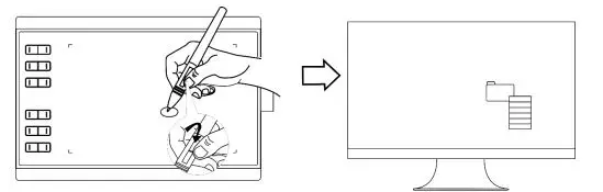 HUIOON Battery-free Pen Tablet - Use the side buttons