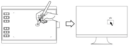 HUIOON Battery-free Pen Tablet - Using the pen Click