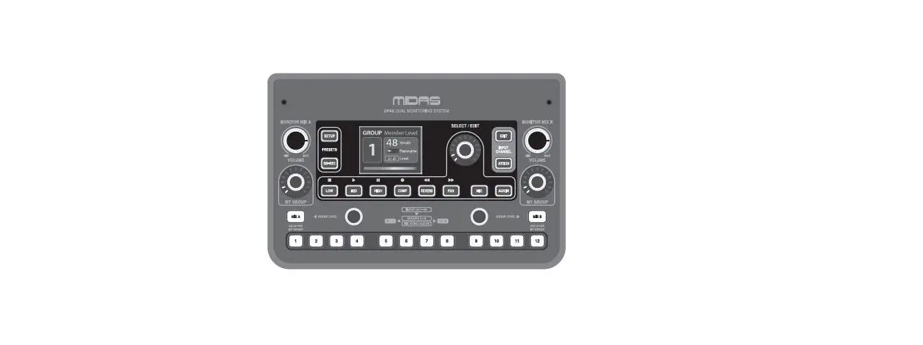 Midas Dp48 Dual 48 Channel Personal Monitor Mixer With Sd Card Recorder User Guide
