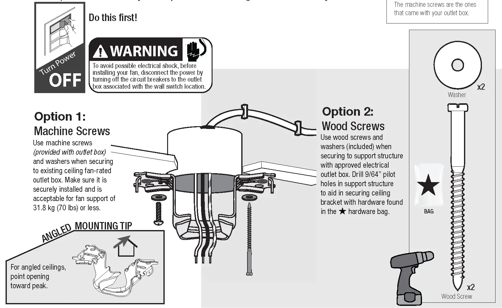 Installing the Ceiling Bracket