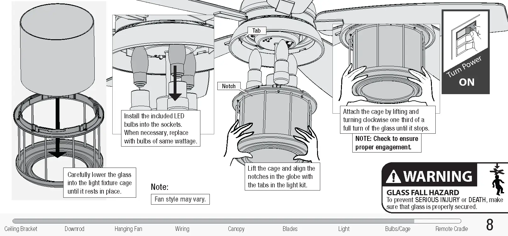 Installing the Bulbs and Cage