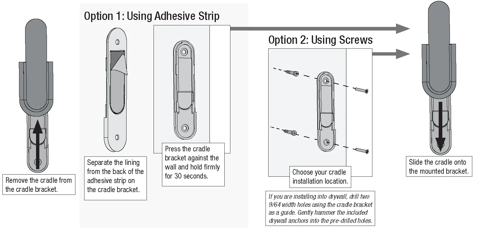 Installing the Remote Control Cradle