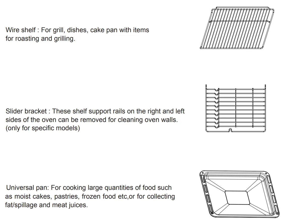 mayer MMDO6M Built-In Electric Oven User Manual - ACCESSORIES