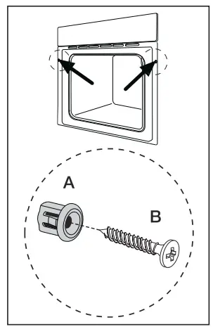 mayer MMDO6M Built-In Electric Oven User Manual - SECURING THE OVEN TO THE CABINET