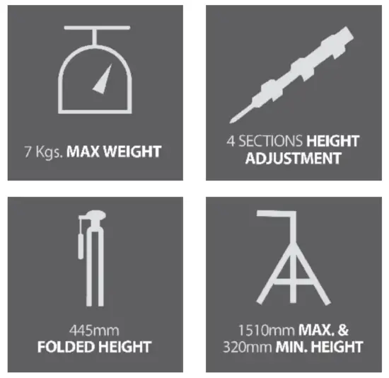 DigiTek DTR 520BH Professional Aluminum Tripod Cum Monopod - fig5