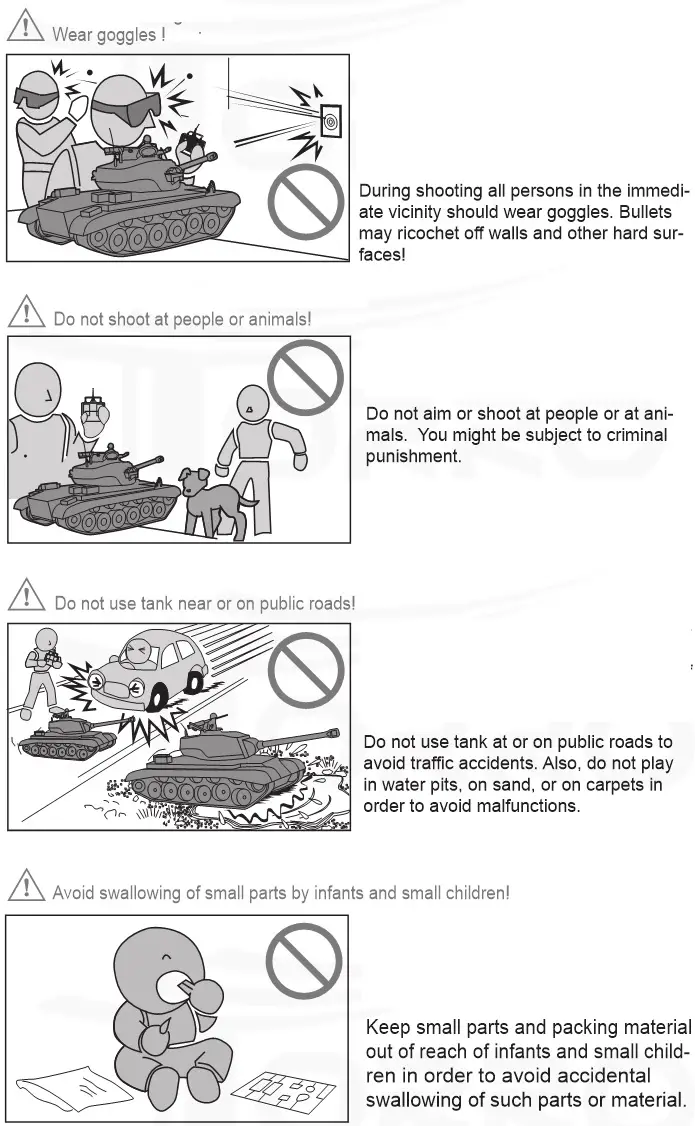 TORRO 1114113065 Radio Controlled Battle Tank Scale - Caution Notes 1