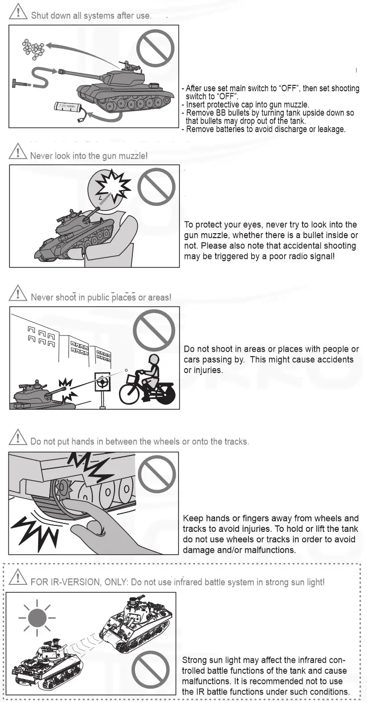 TORRO 1114113065 Radio Controlled Battle Tank Scale - Caution Notes 2