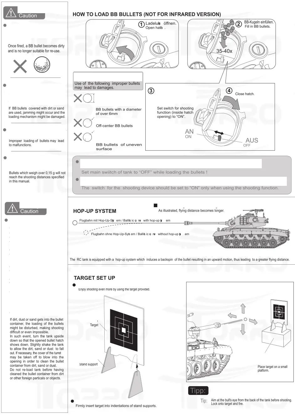 TORRO 1114113065 Radio Controlled Battle Tank Scale - HOW TO LOAD BB BULLETS