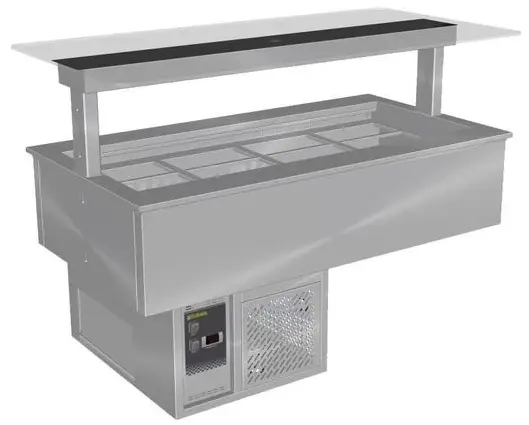 CULINAIRE CR.CWCF.D.GSB Drop-In Refrigerated Cold Well With Flat Glass Gantry