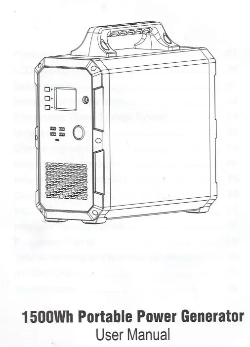 Bioenno Power BPP-H1500 1500W Portable Power Generator User Manual