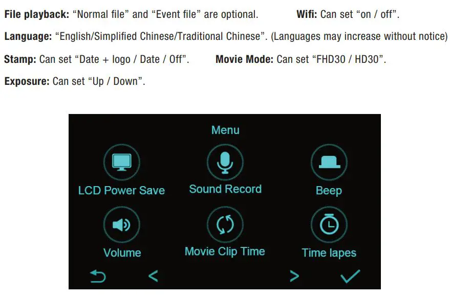 FIG 11 MENU SETTINGS