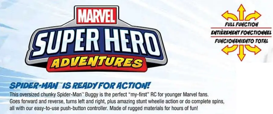 MARVEL 2140423 Super Hero Adventures Spider Man Buggy Instruction Manual - Spider man is ready for action