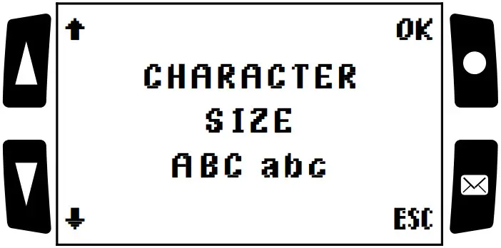 Oelmann LX8 Pager GPS Pocsag Monitor - CHARACTER SIZE