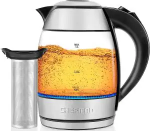 CHEFMAN Cordless Glass Electric Kettle