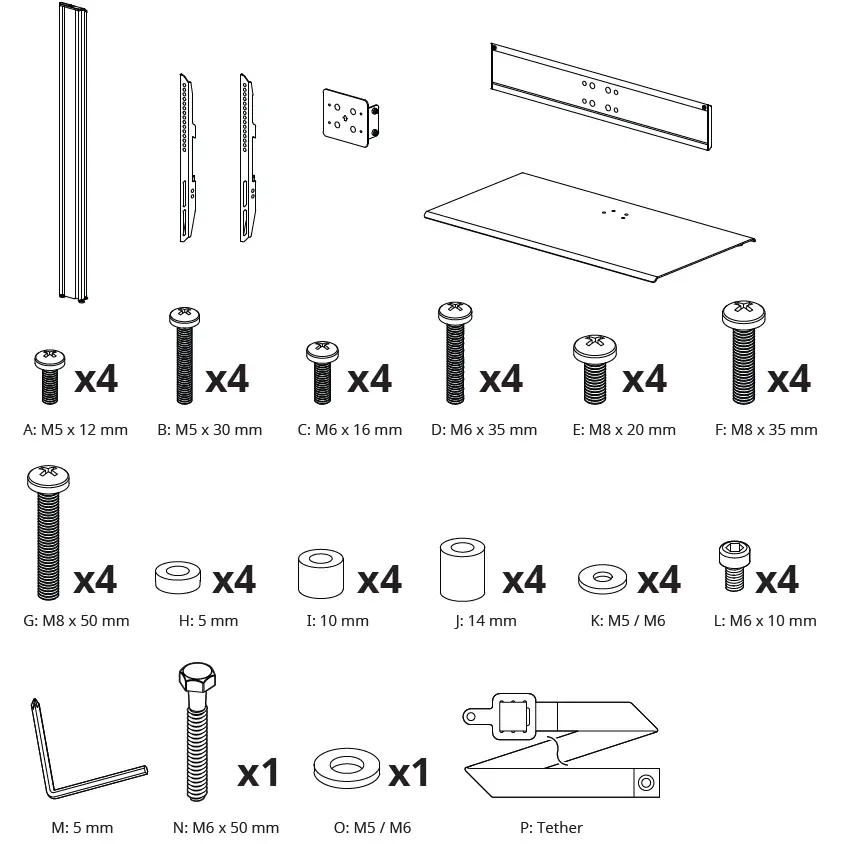 kanto TTS150 Universal Tabletop TV Stand-1
