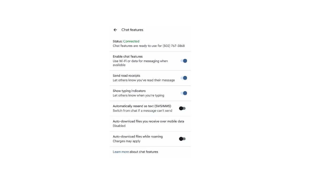 Turn On Chat Features In Messages