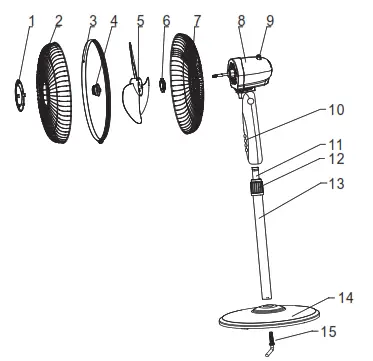 ELBA ESF K1672 16 Inch Stand Fan - fig