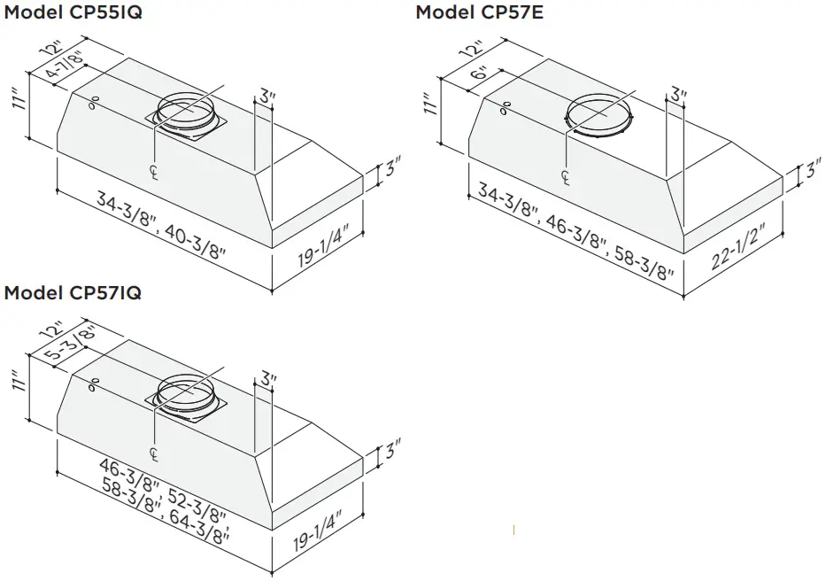 best CP57IQT369SB CP5 Series 48 Inch Standard Style Range Hood - Fig 2