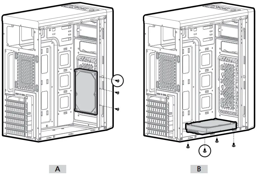 Mounting the 3.5” hard drive