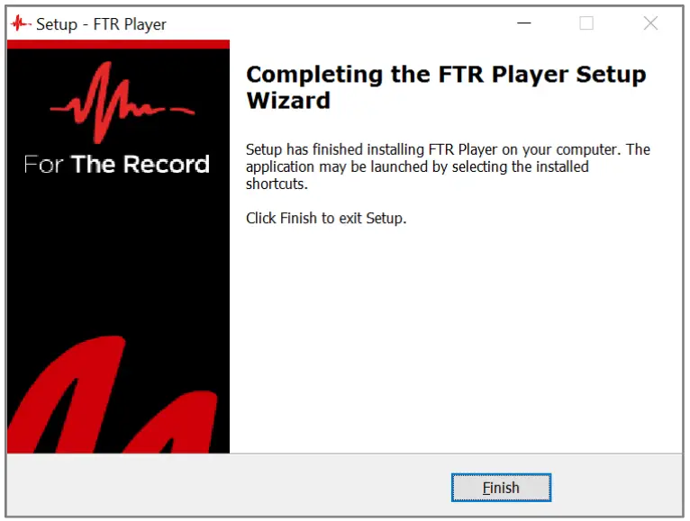 FTR Player 76 - Setup Completion