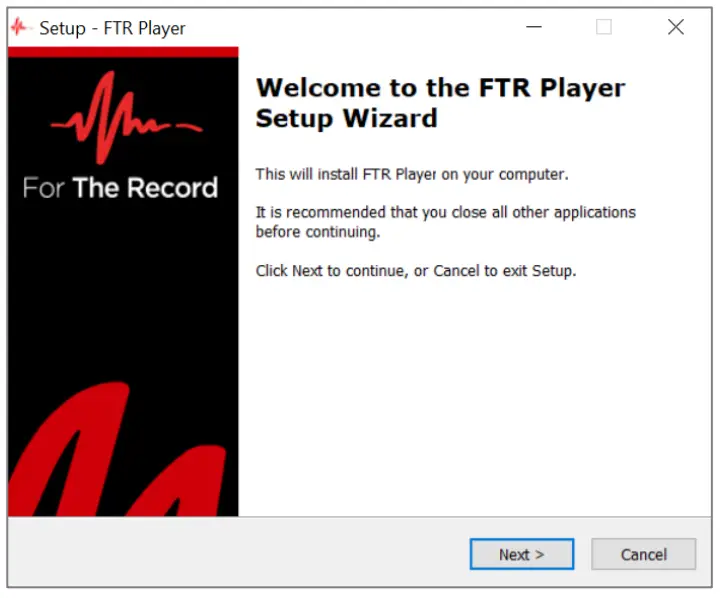 FTR Player 76 - Setup Wizard