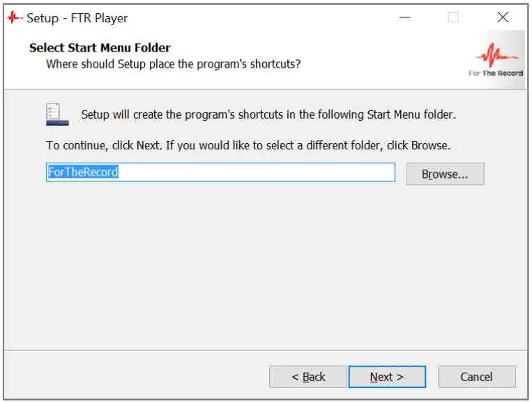 FTR Player 76 - Start Menu