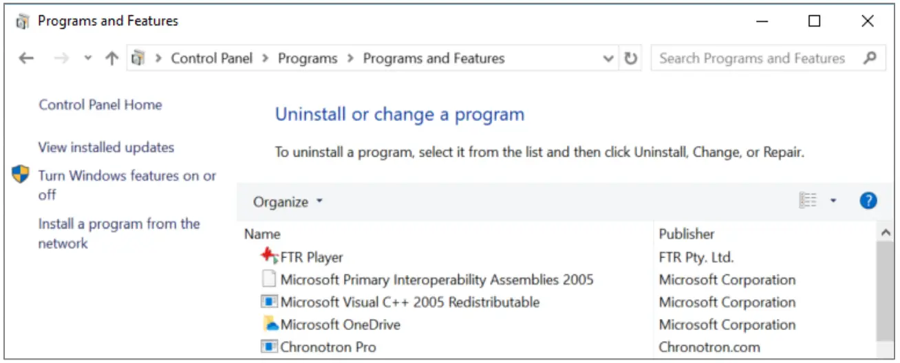 FTR Player 76 - uninstall FTR Player