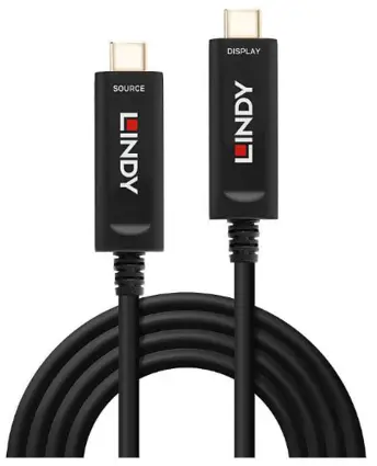 LINDY 38501 Hybrid Video USB C Cable, 5m, 4K, HDR, Copper