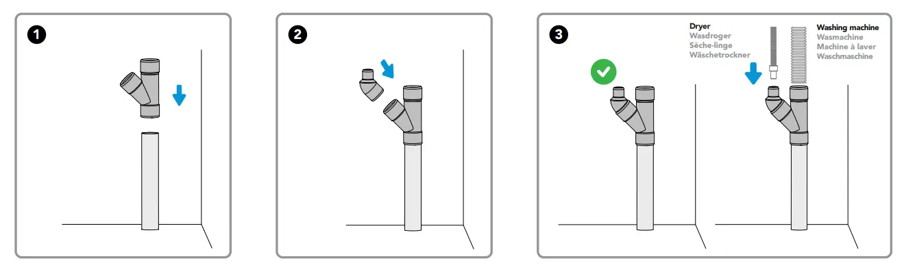 bluebuilt 291564 Y-Shaped Drain Set 1