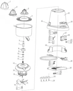 HENDI Citrus juicer - Drawing