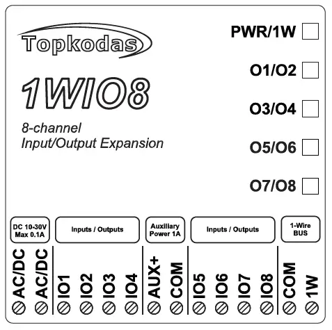 TOPKODAS 1WIO8 8-Channel I-O Expansion Module 1