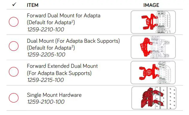 spex Adapta Back Support - SELECT HARDWARE - FOR ADAPTA