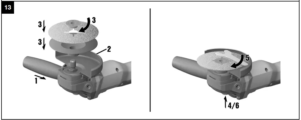 Fitting the abrasive resin-fiber wheel