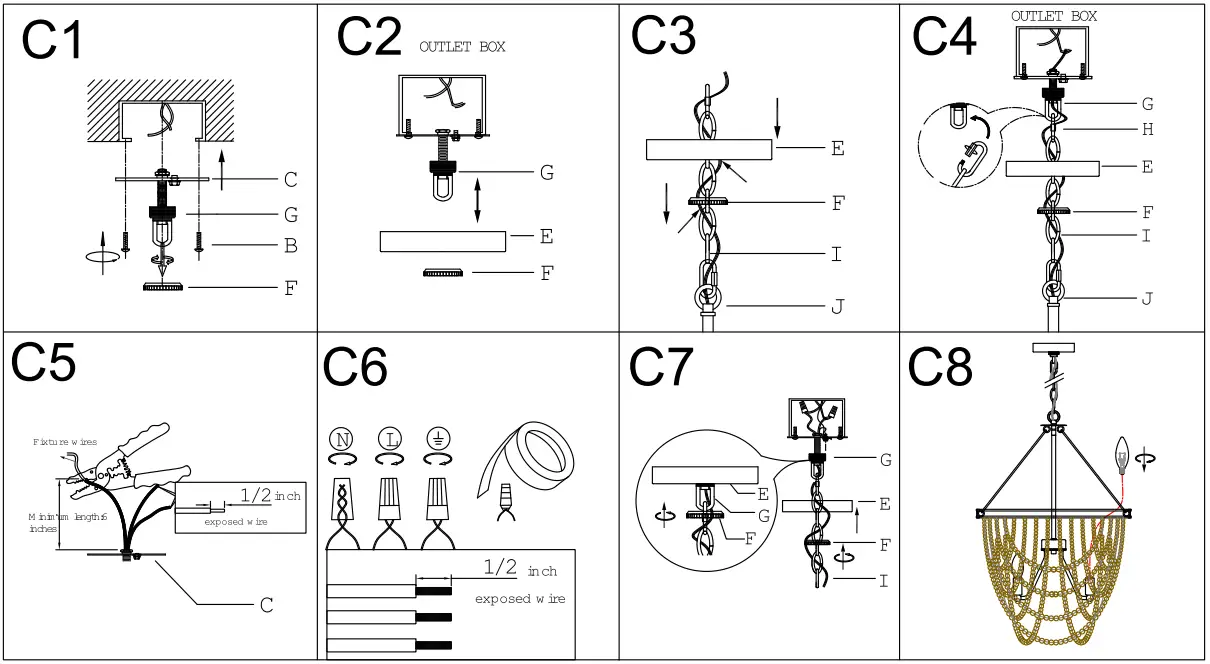Uolfin 5106246 Ely 4 Light Antique Gold - Figure 9