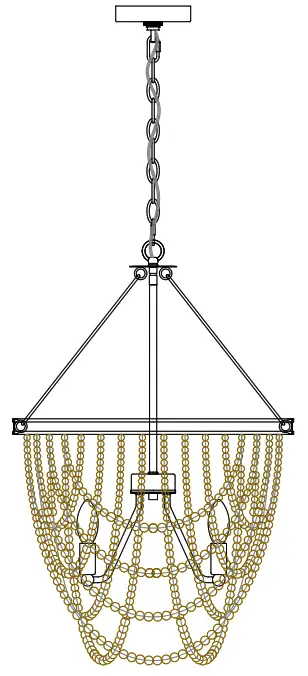 Uolfin 5106246 Ely 4 Light Antique Gold