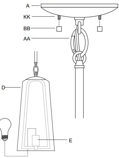 HOME DECORATORS HB3658-05 Modern Black Hanging Pendant Light Fixture-fig8