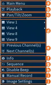 Using the Quick Menu