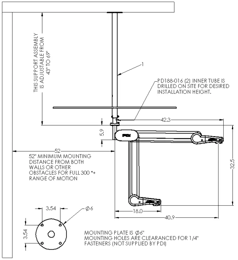 PDi PD196I201R5 1000 Ceiling Mount - fig 1