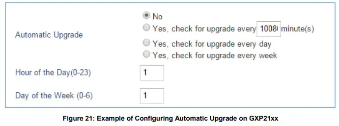 GRANDSTREAM Firmware Upgrade Server Software - Example of Configuring Automatic Upgrade on GXP21xx
