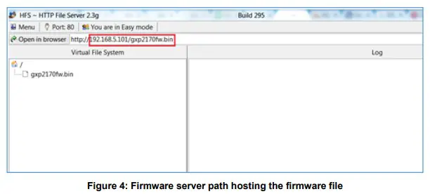 GRANDSTREAM Firmware Upgrade Server Software - Firmware server path hosting the firmware file