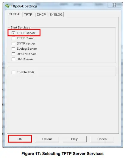 GRANDSTREAM Firmware Upgrade Server Software - Selecting TFTP Server Services
