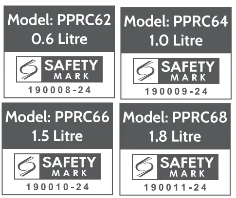 PowerPac PPRC66 Premium Rice Cooker with Steamer - symbol 2