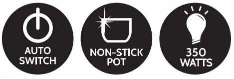 PowerPac PPRC66 Premium Rice Cooker with Steamer - symbol 3