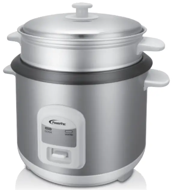 PowerPac PPRC66 Premium Rice Cooker with Steamer