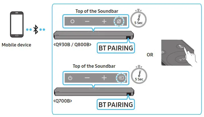 SAMSUNG HW Q930B Soundbar with Wireless Dolby Atmos - CONNECTING A MOBILE DEVICE 1