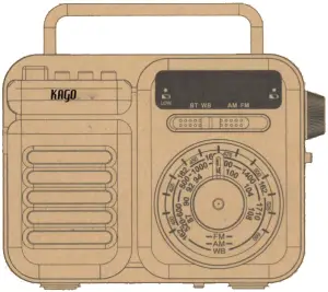 KAGO 35246670 Hand Crank Vintage Radio Speaker